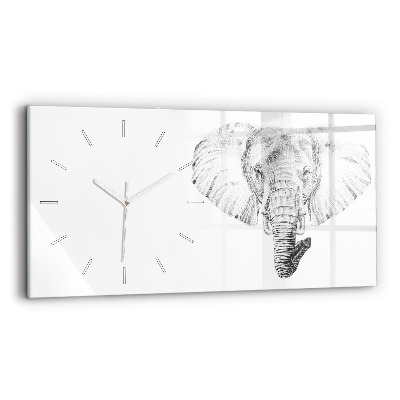 Horloge murale horizontale 'Tête d''éléphant vectorielle'