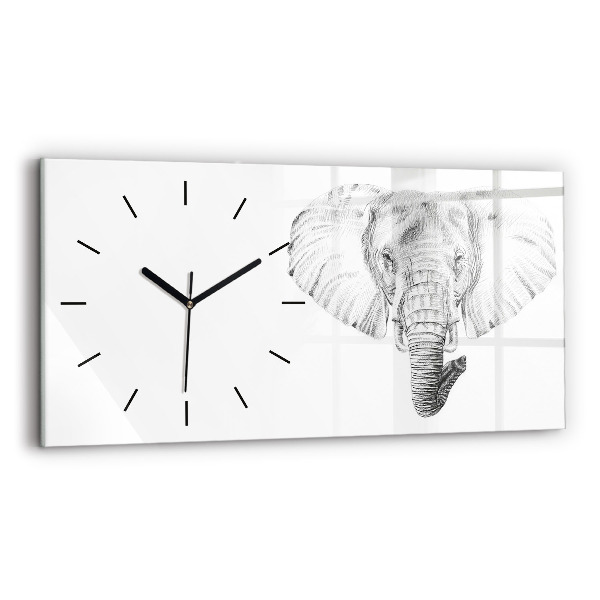 Horloge murale horizontale 'Tête d''éléphant vectorielle'