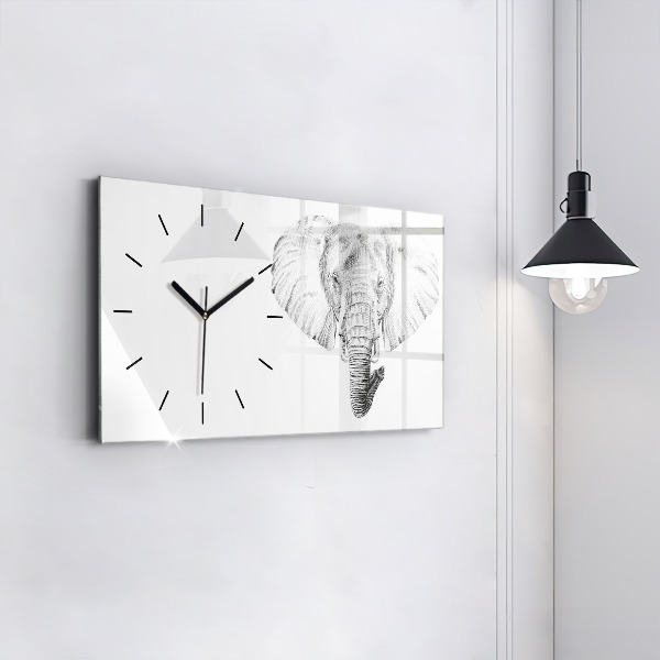 Horloge murale horizontale 'Tête d''éléphant vectorielle'