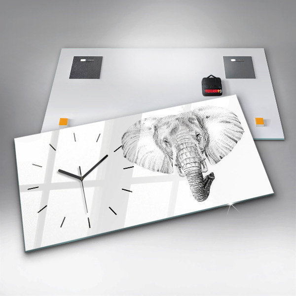 Horloge murale horizontale 'Tête d''éléphant vectorielle'
