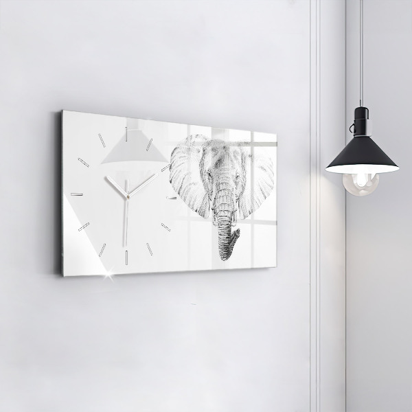 Horloge murale horizontale 'Tête d''éléphant vectorielle'