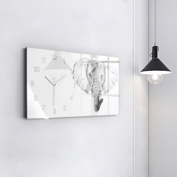 Horloge murale horizontale 'Tête d''éléphant vectorielle'