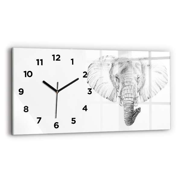 Horloge murale horizontale 'Tête d''éléphant vectorielle'