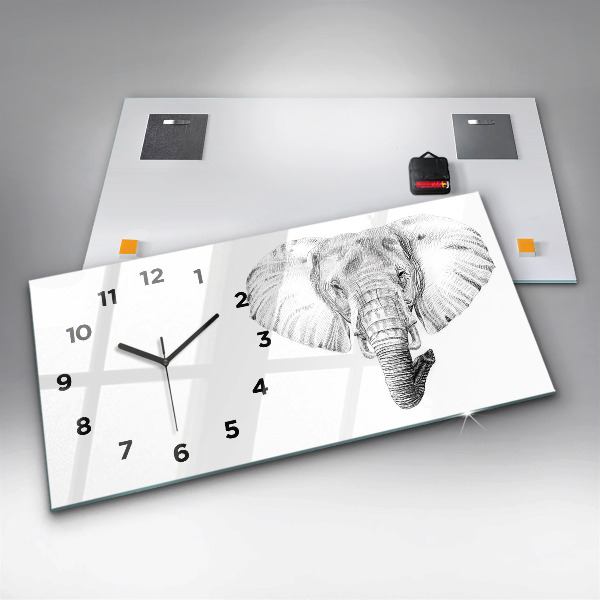 Horloge murale horizontale 'Tête d''éléphant vectorielle'