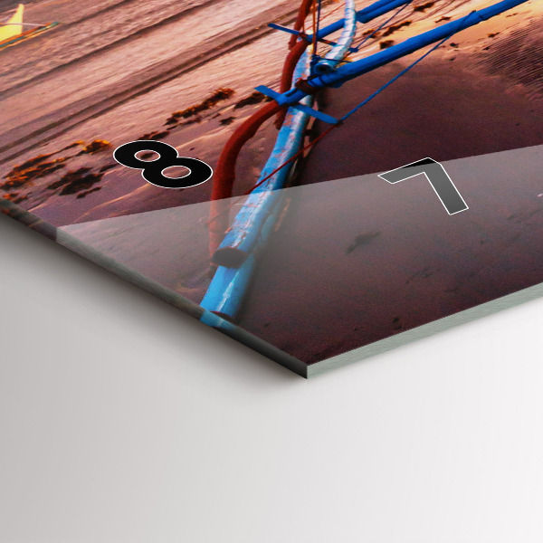 Horloge murale horizontale Bateau et coucher de soleil