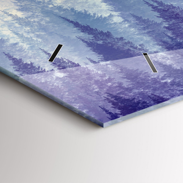 Horloge murale horizontale Forêt dans le brouillard