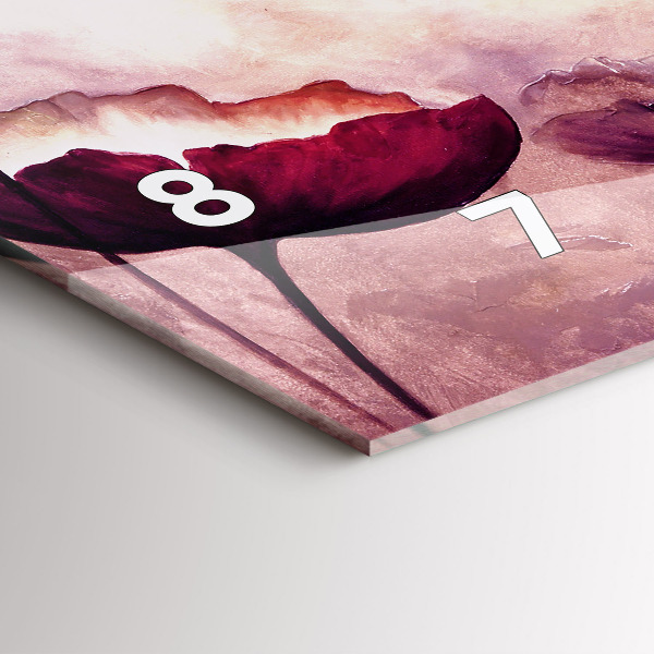 Horloge murale horizontale Fleurs de coquelicots en fleurs