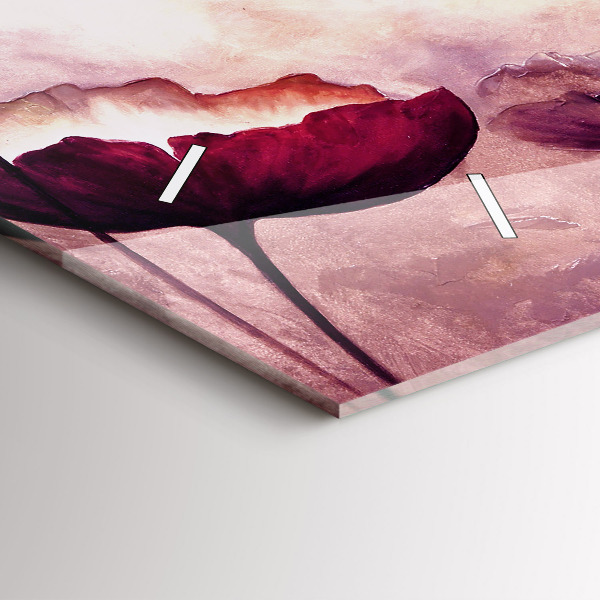 Horloge murale horizontale Fleurs de coquelicots en fleurs