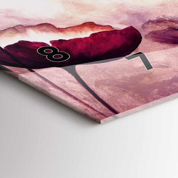 Horloge murale horizontale Fleurs de coquelicots en fleurs