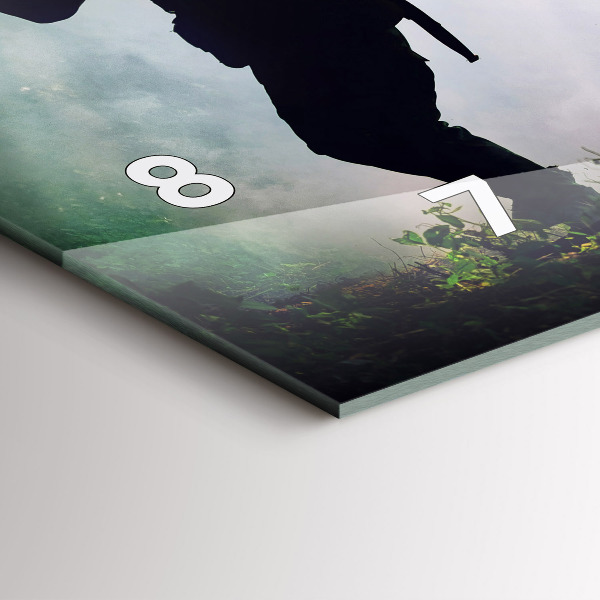 Horloge murale horizontale 'Soldats de l''armée dans la forêt'