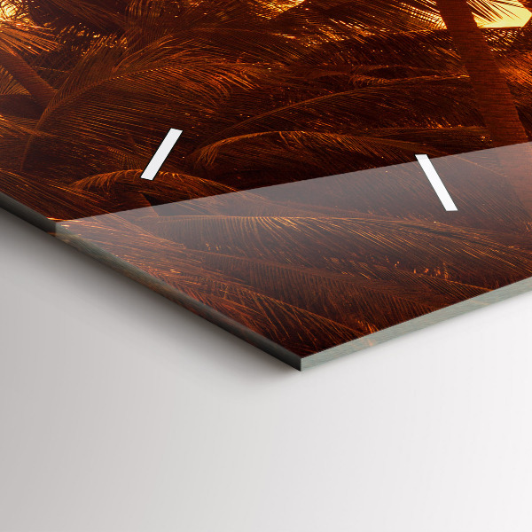 Horloge murale horizontale Palmiers ensoleillés