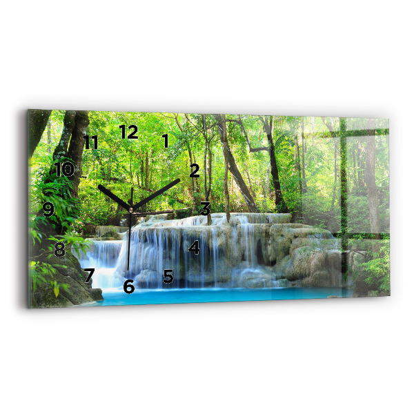 Horloge rectangulaire horizontale Cascade dans la forêt