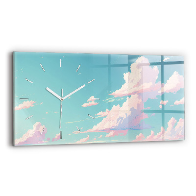 Horloge murale horizontale Couleur pastel du ciel