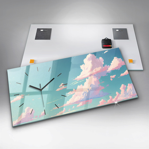 Horloge murale horizontale Couleur pastel du ciel