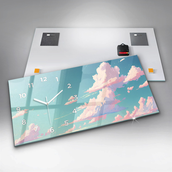 Horloge murale horizontale Couleur pastel du ciel