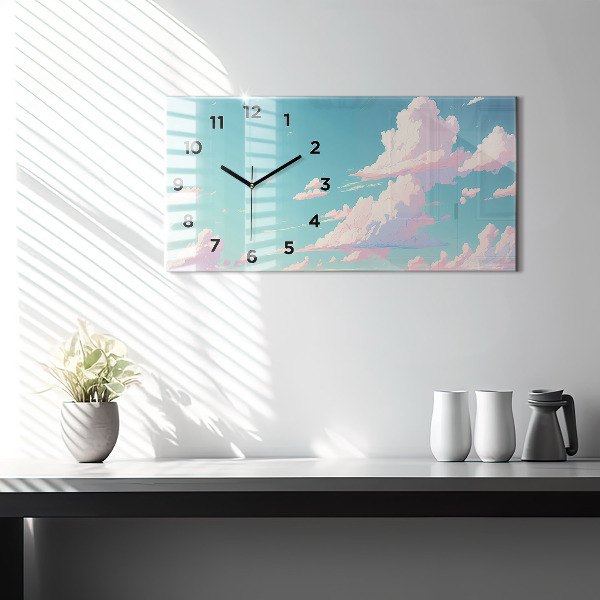 Horloge murale horizontale Couleur pastel du ciel