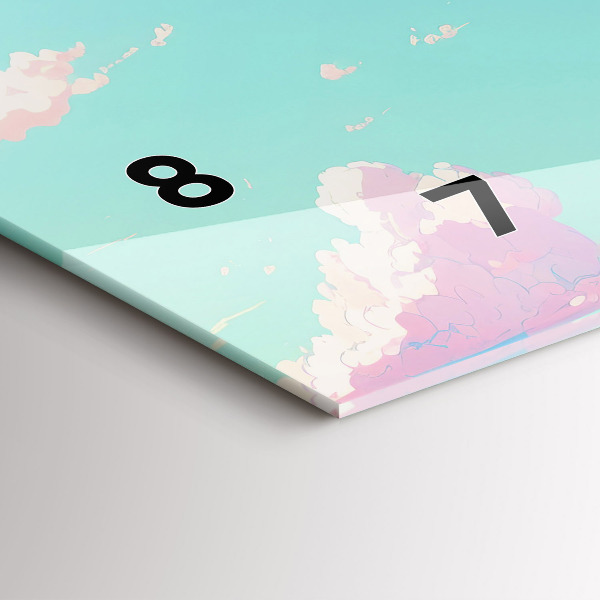 Horloge murale horizontale Couleur pastel du ciel