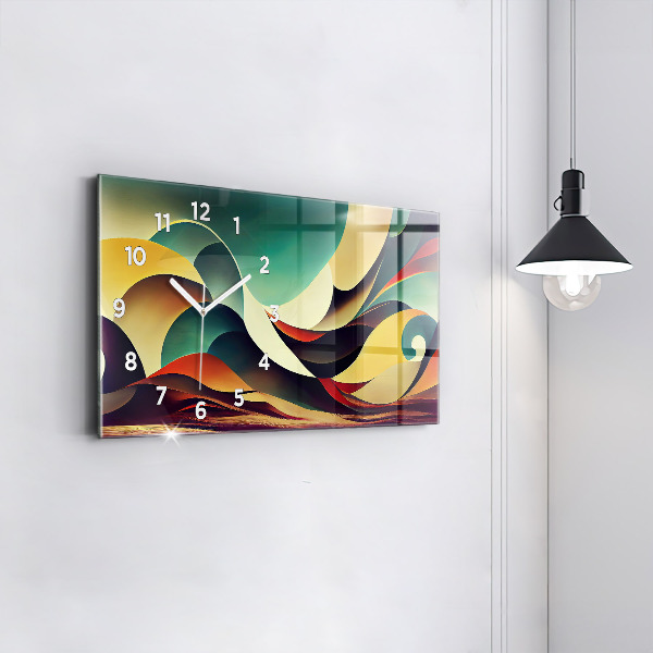 Horloge murale horizontale Arrière-plan de lignes abstraites