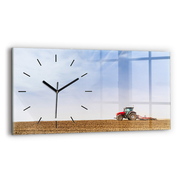Horloge rectangulaire horizontale Un agriculteur sur un tracteur