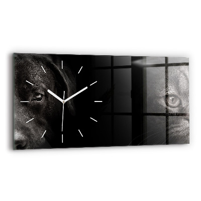 Horloge rectangulaire horizontale Chien et chat Scottish Fold