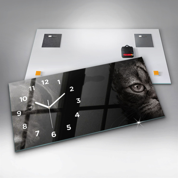 Horloge rectangulaire horizontale Chien et chat Scottish Fold