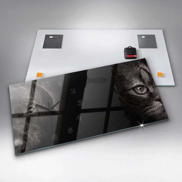 Horloge rectangulaire horizontale Chien et chat Scottish Fold