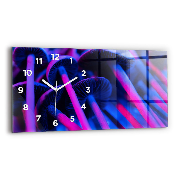 Horloge murale horizontale Champignons magiques colorés