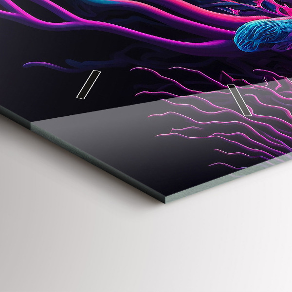 Horloge murale horizontale Champignons néon