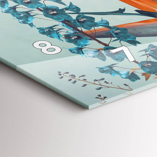 Horloge murale horizontale Femme avec des fleurs