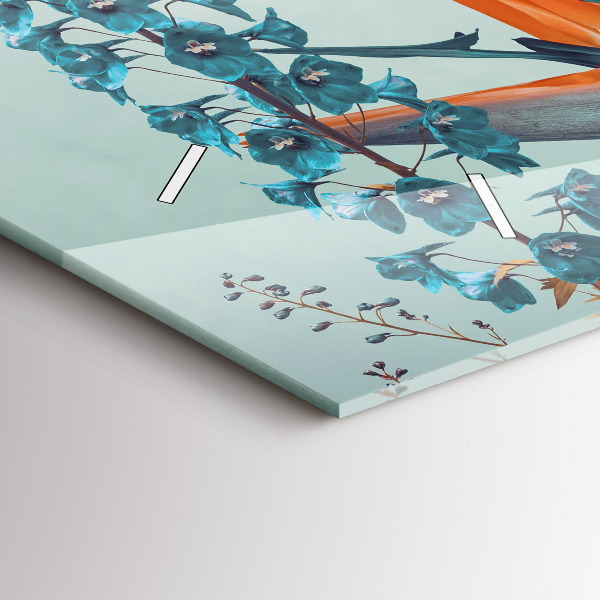 Horloge murale horizontale Femme avec des fleurs