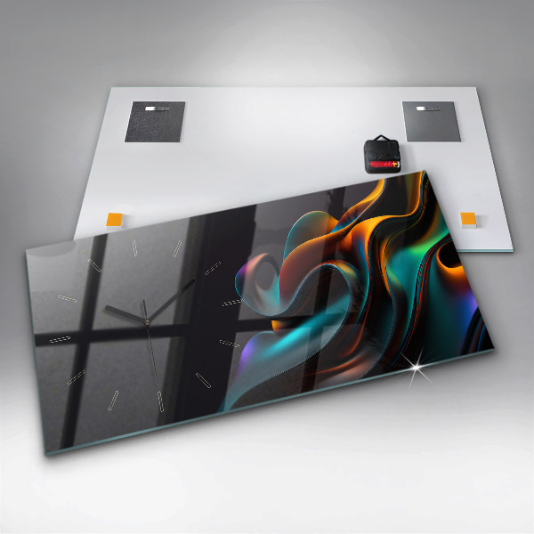 Horloge murale horizontale Vague futuriste