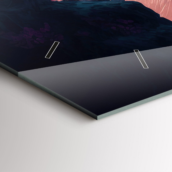 Horloge murale horizontale Forêt magique et chaîne de montagnes