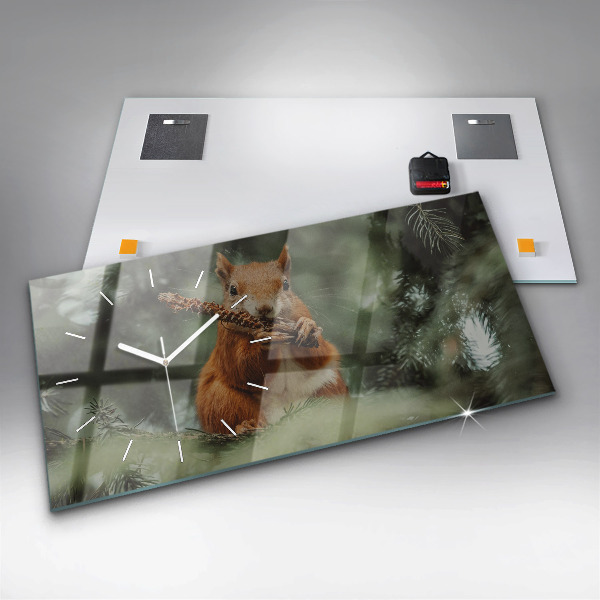 Horloge murale horizontale 'L''écureuil et la nature sauvage'