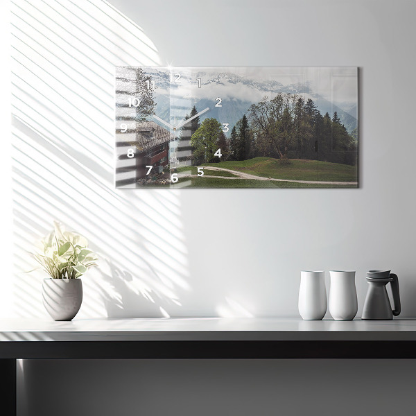 Horloge murale horizontale Vue sur la montagne