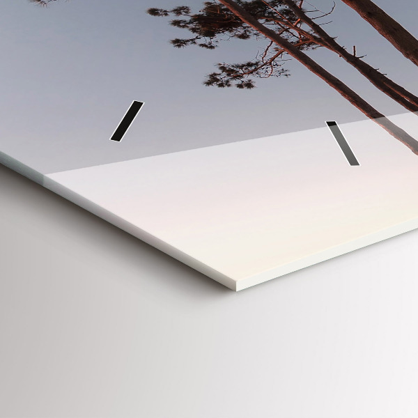 Horloge murale horizontale Croissant et arbres