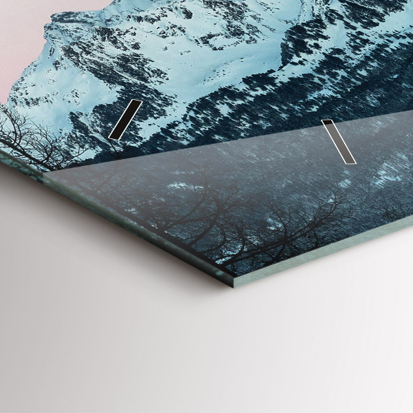 Horloge murale horizontale Chaîne de montagnes en hiver