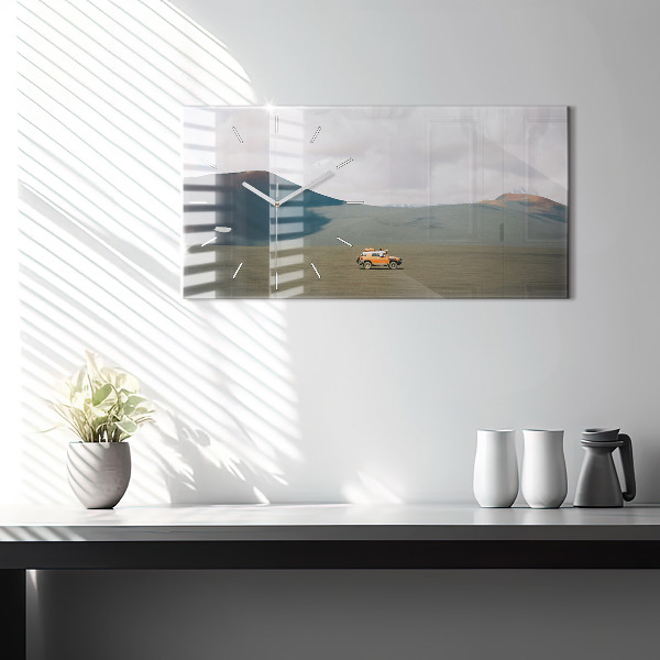 Horloge murale horizontale Véhicule dans le désert du Kamtchatka