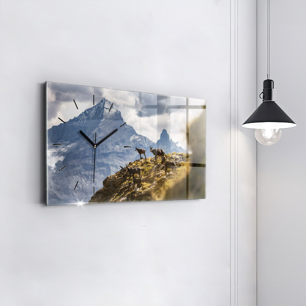 Horloge murale horizontale 'Chèvre dans la Vallée d''Aoste'