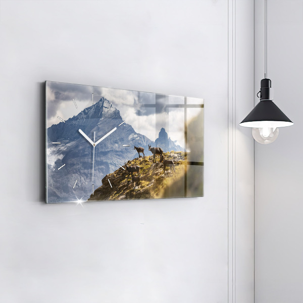 Horloge murale horizontale 'Chèvre dans la Vallée d''Aoste'