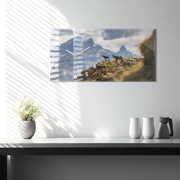 Horloge murale horizontale 'Chèvre dans la Vallée d''Aoste'