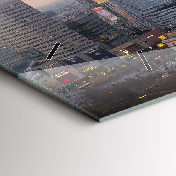 Horloge murale horizontale Panorama de Varsovie