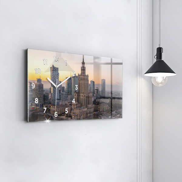 Horloge murale horizontale Panorama de Varsovie