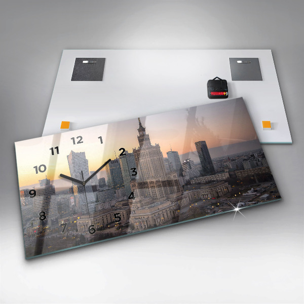 Horloge murale horizontale Panorama de Varsovie