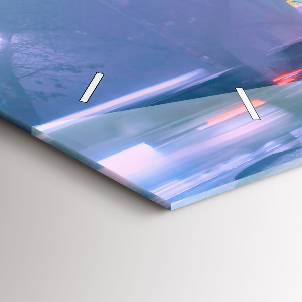 Horloge rectangulaire horizontale Varsovie dans le brouillard