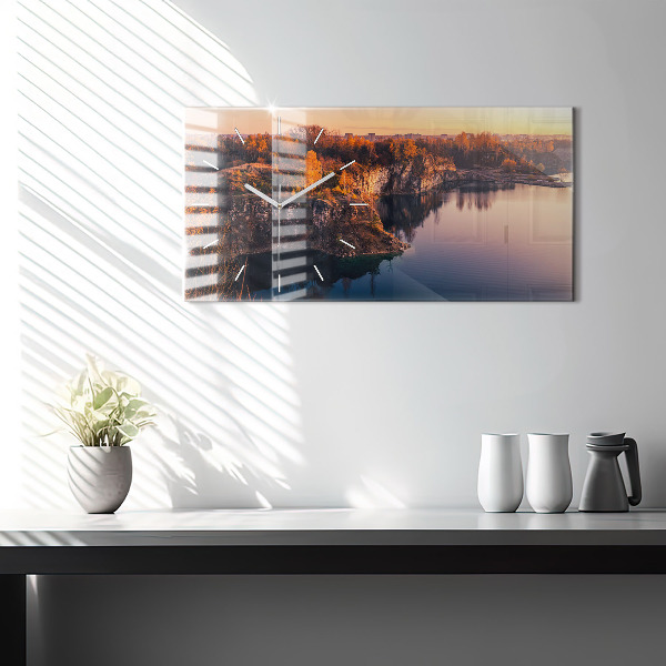 Horloge murale horizontale Cracovie lac Zakrzówek automne