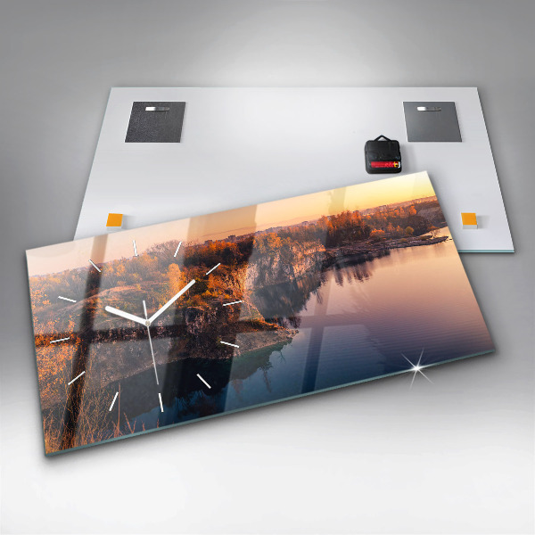 Horloge murale horizontale Cracovie lac Zakrzówek automne