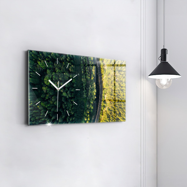 Horloge murale horizontale 'La forêt vue à vol d''oiseau'