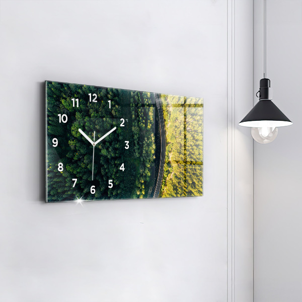 Horloge murale horizontale 'La forêt vue à vol d''oiseau'