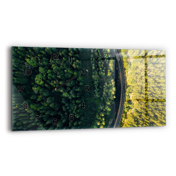 Horloge murale horizontale 'La forêt vue à vol d''oiseau'