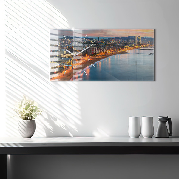 Horloge rectangulaire horizontale Plage de Barcelone
